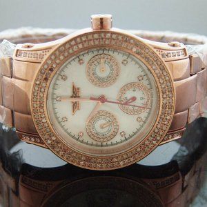 Ladies Swiss Master 164 Diamonds Rose Gold-tone Round Case and band